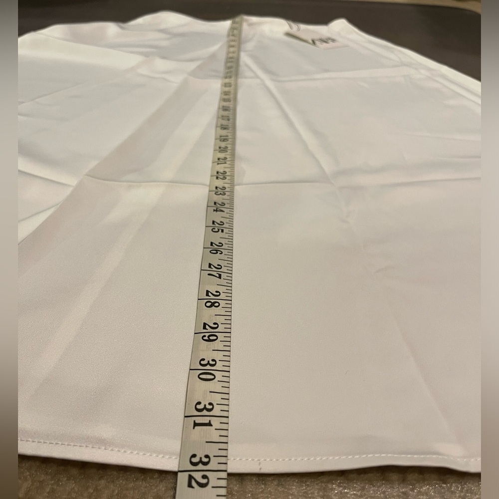 Zara Satin A-Line Midi Skirt in Ivory - Picture 6 of 6